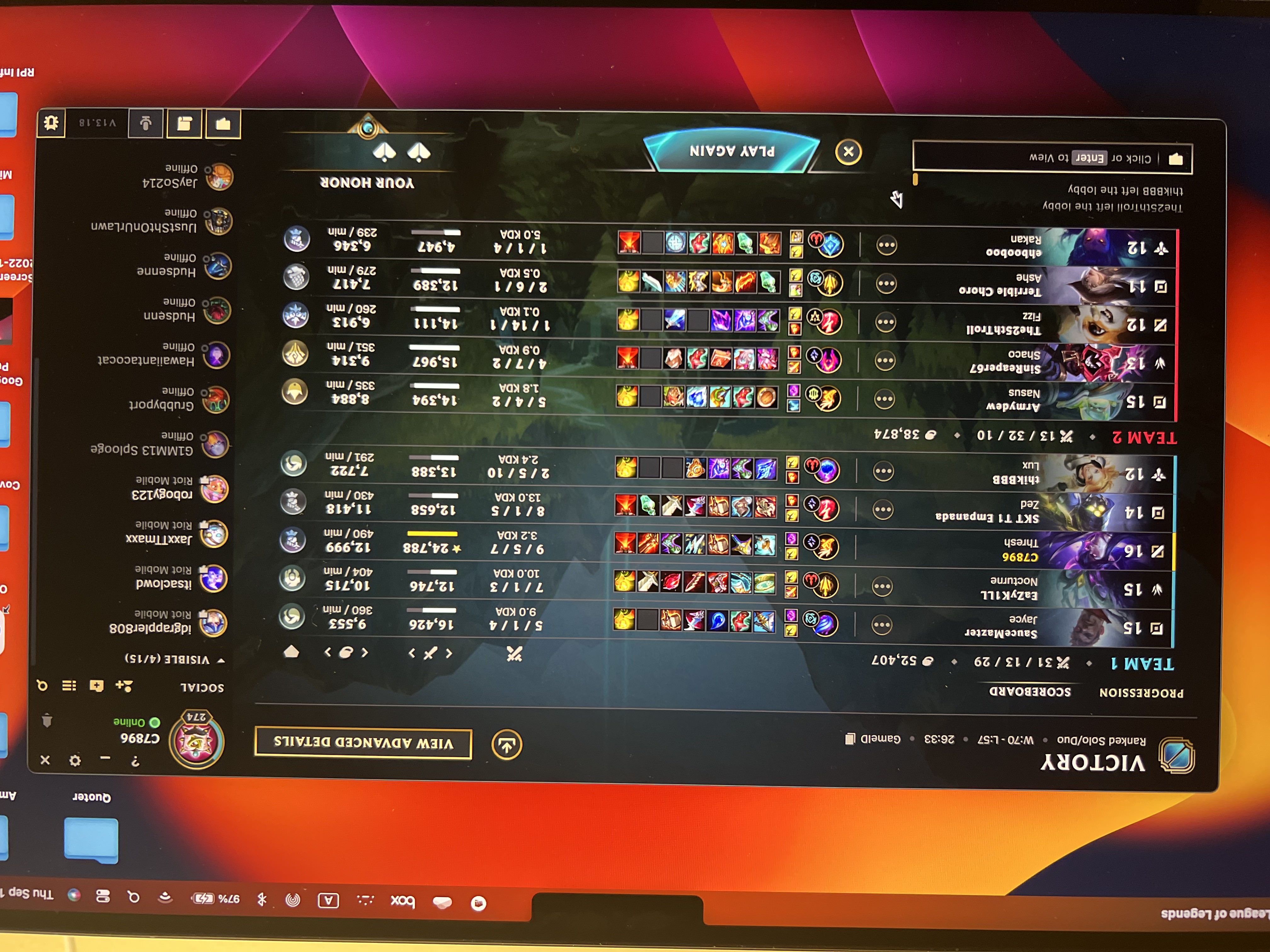 league